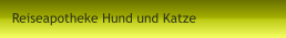 Reiseapotheke Hund und Katze